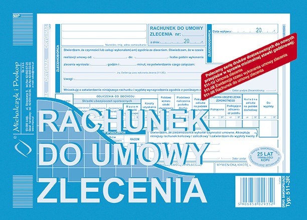 RACHUNEK DO UMOWY ZLECENIA 511-3R