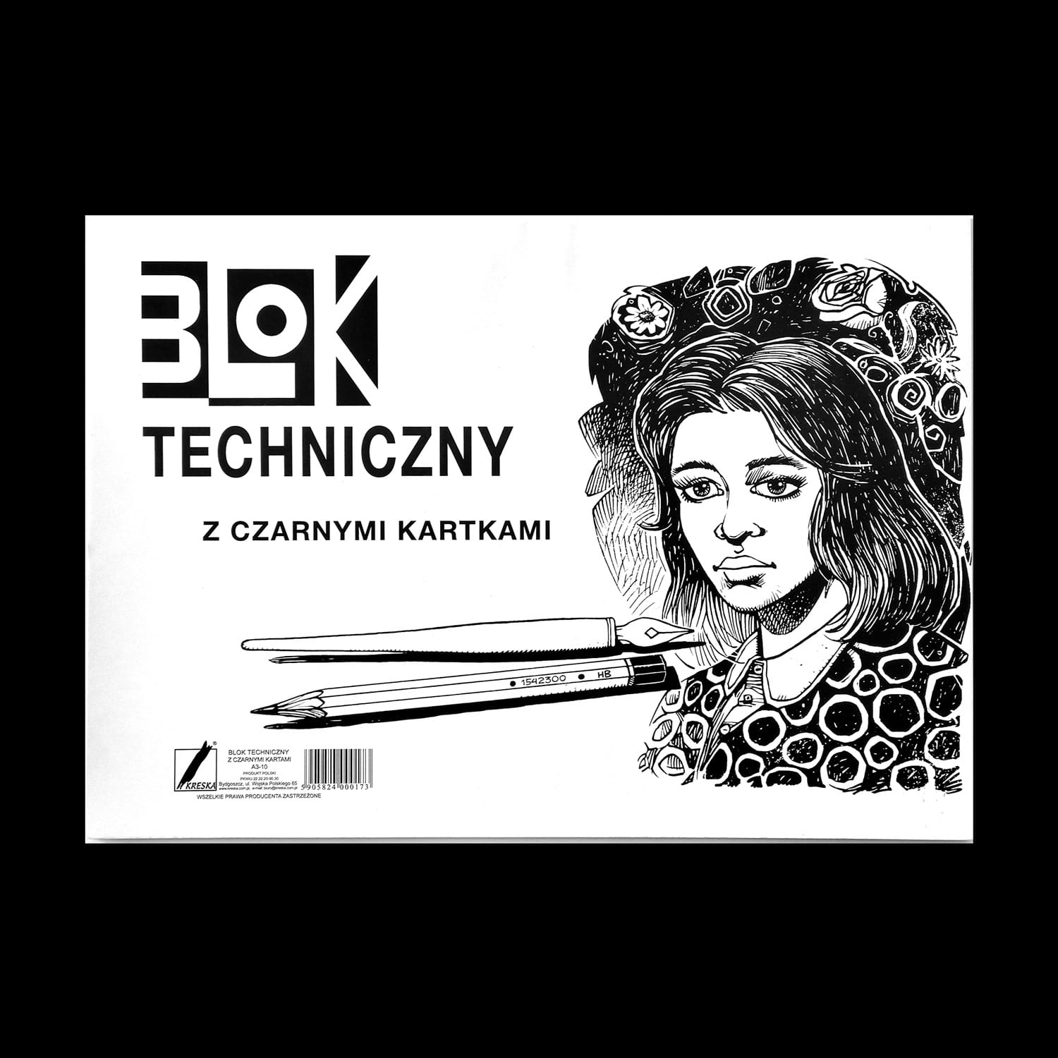 BLOK TECHNICZNY CZARNY A4 