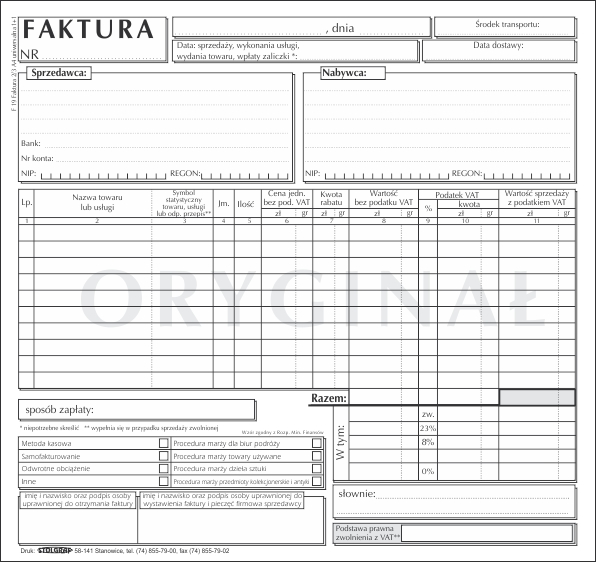 FAKTURA STOLGRAF 2/3 A4 F19 1+1