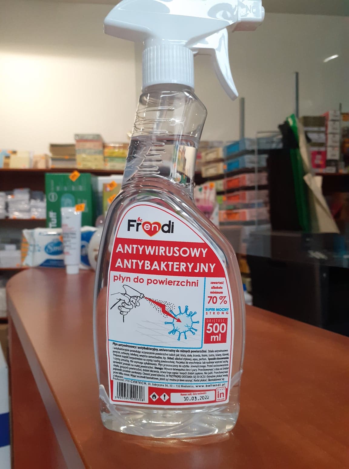 FRENDI PŁYN ANTYWIRUSOWY ANTYBAK. 500ml do powierz