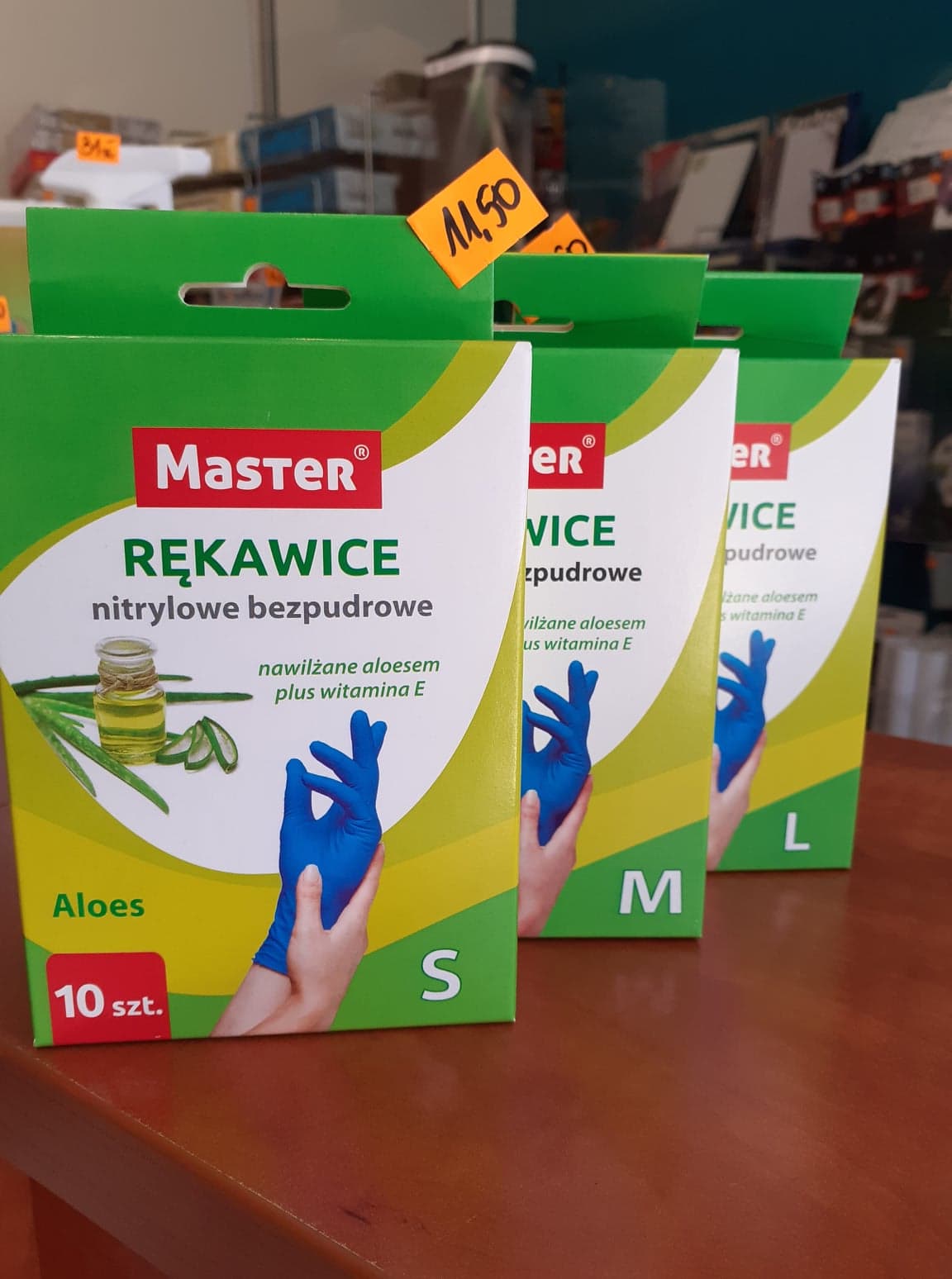 RĘKAWICE NITRYLOWE MASTER ALOES M 10sztuk