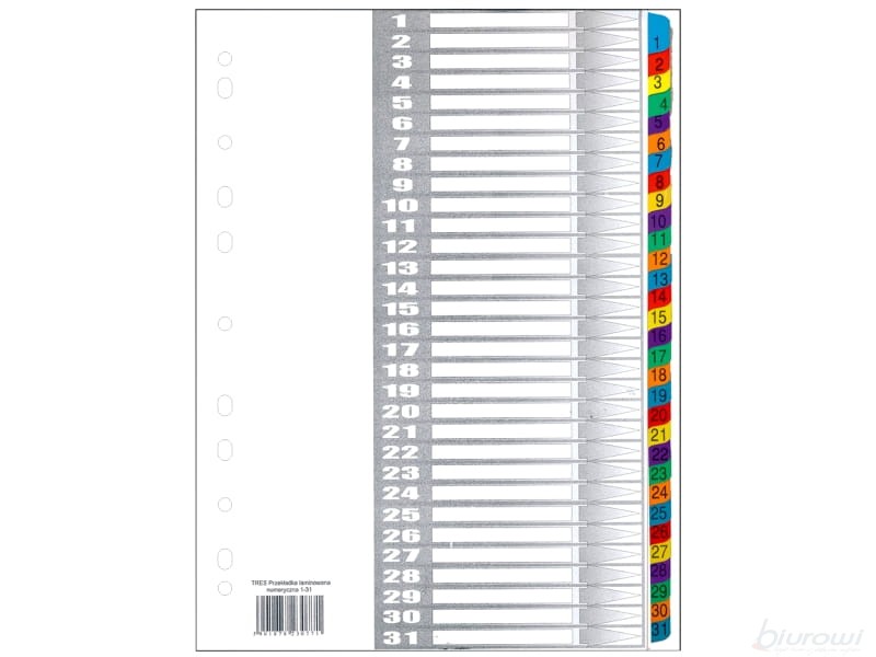 PRZEKŁADKI TRES LAMINOWANE A4 1-31 numerowane 